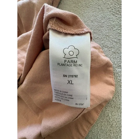 FARM Rio for Anthropologie Rose Pink Puff Sleeve V Neck Mini Dress XL - Picture 6 of 9